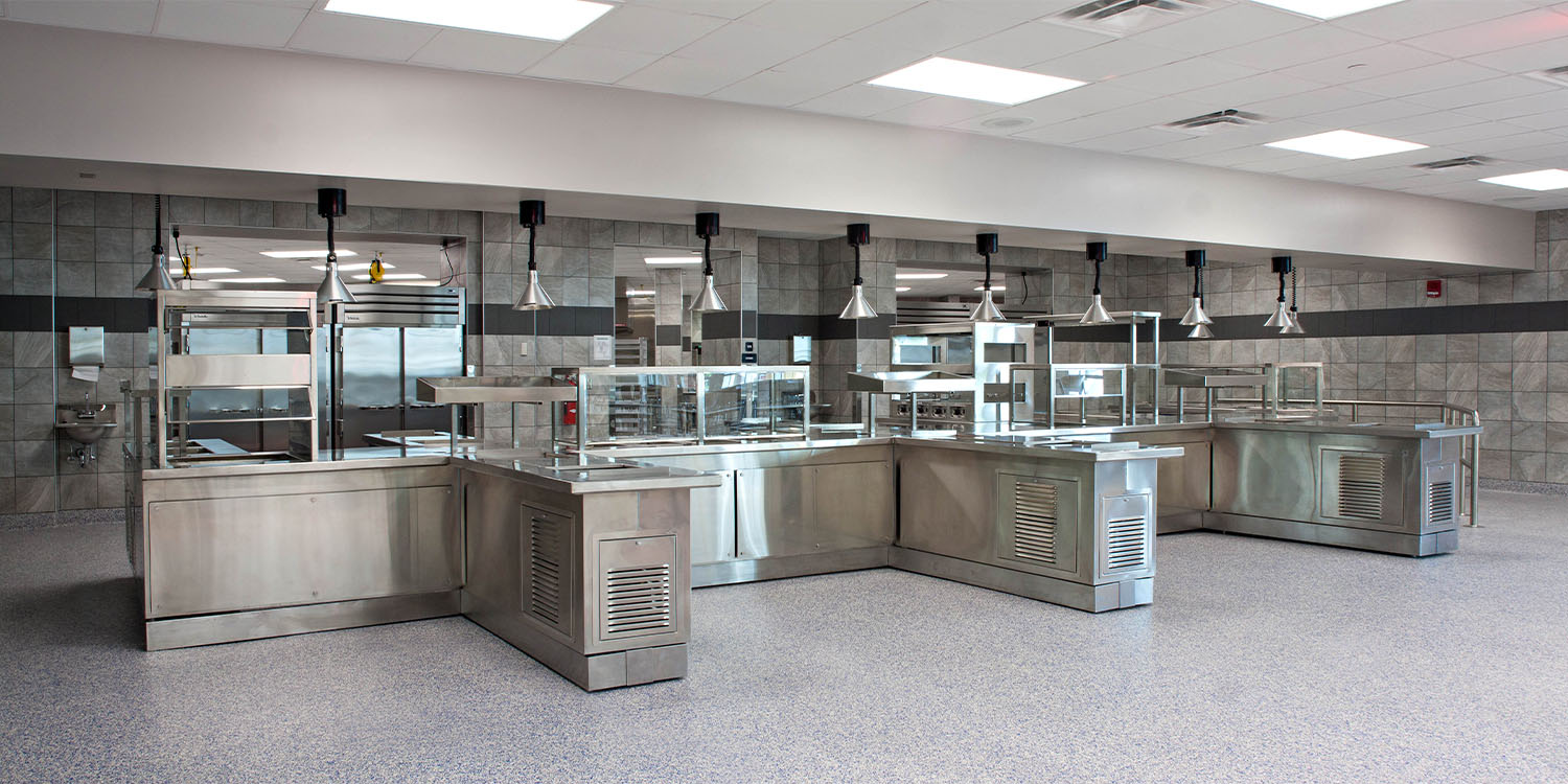 New stainless steel serving lines for students