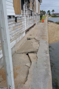 Broken concrete slab of the JAG Office