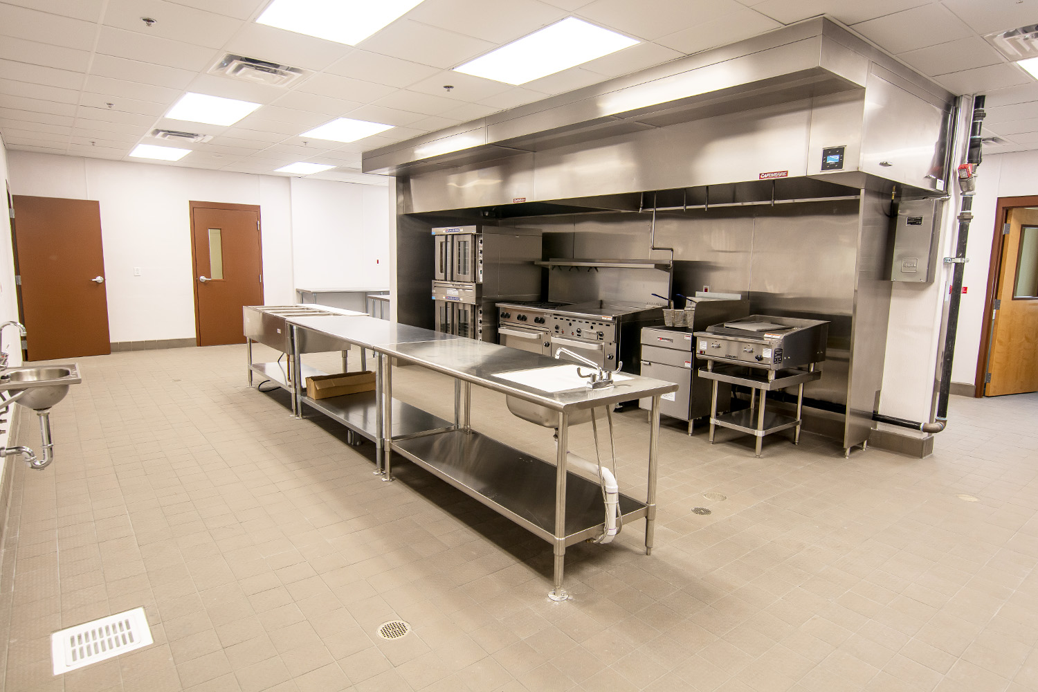 Food prep area with new stainless kitchen equipment